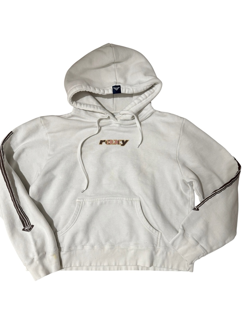 🌊✨Roxy Vintage Y2K Surf Classic White Logo Long-sleeve Hoodie Sweatshirt | XL
